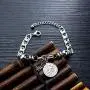 TEMICO Stainless Steel Cross Saint Benedict Coin Charm Bracelet for Women Catholic Exorcism Protection Jewelry