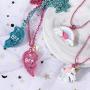 LaLaBand 4 Pcs Girls Necklaces BFF Friendship Necklace Set Kids Gift Present Party Favors Dress up Costume Jewelry for Little Girls Sisters Friends