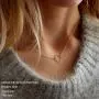 Turandoss Dainty Layered Choker Necklace, Handmade 14K Gold Plated Y Pendant Necklace Multilayer Bar Disc Necklace Adjustable Layering Choker Necklaces for Women
