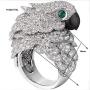 HSQYJ Fashion Lucky Owl Ring Crystal The Night Guardians Owl Animal Anniversary Wedding Engagement Ring White Gold Plated Eternity Rings for Women Ladies Girls Jewelry Gifts
