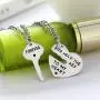 BESPMOSP Set of 2 You Hold The Key to My Heart Forever Matching Pendant Necklace