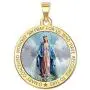 PicturesOnGold.com Miraculous Medal Round Color - Available in Solid 14K Yellow or White Gold, or Sterling Silver