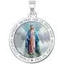 PicturesOnGold.com Miraculous Medal Round Color - Available in Solid 14K Yellow or White Gold, or Sterling Silver