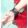 KELITCH Turquoise Mother of Pearl Silver Mix Beaded 3 Wrap Bracelet Handmade New Cuff Jewelry