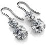 Cate & Chloe Kadence White Gold Dangle Earrings, 18k White Gold Plated Earrings with Swarovski Crystals, Womens Round Cut Crystal Earrings