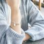 Jewever Lily of the Valley 925 silver bracelet with original romantic natural white jade flower adjustable ladies jewelry gift