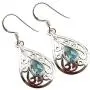 SilverStarJewel Solid Sterling Silver Blue Topaz Celtic Dangling Earrings 1.5'' SilverStarJewel Solid Sterling Silver Blue Topaz Celtic Dangling Earrings 1.5''