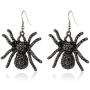 MDPOO Spider Earrings for Women Witch Jewelry Halloween Drop Earrings Black Spider Dangle Earrings