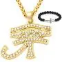 Gungneer Ankh Eye of Horus Necklace Stainless Steel Keel Chain Life Pendant Talisman Religious Jewelry Accessory Gungneer Ankh Eye of Horus Necklace Stainless Steel Keel Chain Life Pendant Talisman Religious Jewelry Accessory