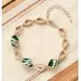 Leafael Wish Stone Link Charm Bracelet with Birthstone Crystals, Rose Gold Plated or Silver-Tone, 7''+2''