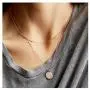 NA Dainty Full Moon Necklaces 14K Gold/Silver/Rose Gold Plated Hammered Disc Necklace Carved Full Round Moon Phase Pendant Minimalist Jewelry
