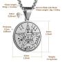 HZMAN Vintage Hebrew Esoteric Tetragrammaton Stainless Steel Pentagram Pendant Necklace 22 + 2 Inch Chain