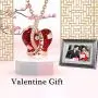 I Love You Jewelry with Ruby Red/Sapphire Blue Heart Birthstone Crystal, Rose Gold/Silver Tone Plating Pendant Valentines Day Necklaces for Women Wife Girls Girlfriend Gifts, 18+2