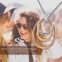 GEORGE · SMITH Triple Rings Circle Pendant Necklace Personalized Family Friendship Love Neckalces, Jewelry Gift for Women Girls