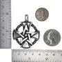Wicca Jewelry Star Pentacle Pentagram Cross Knight templar Wiccan Pagan Celtic Magic Wizard Gothic Protection Amulet Medallion Wealth Money Lucky Charm Pewter Mens Pendant Necklace Silver Ball Chain