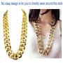 DaNaRaa Mens Chunky Necklace, Rapper Fake Gold Chain 90s Hip Hop Fake Gold Necklace Costume Accessory (27.5 Inches1.37inches)