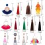 Duufin 32 Pairs Tassel Earrings Colorful Bohemian Tassel Earring Long Layered Dangle Earrings Tassel Drop Hoop Fringe Tiered Earrings for Women Girls
