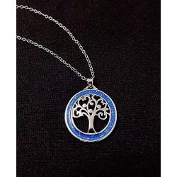 DMOMSA Exquisite Gemstone Blue Tree of Life Pendant Lucky Necklace Charm Jewelry Suitable for Womens Birthday Gifts, Valentines Day, Mothers Day