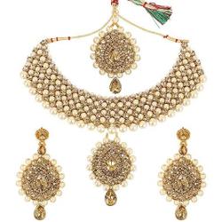 MUCH-MORE Indian Bridal Necklace Fashion Gold Plated Bollywood Ethnic Wedding Party Wear Jewelry Set