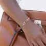 Gioieiieria 99.9% Copper Bracelet for Women Magnetic Therapy Bracelets for Relieve Arthritis Pain with 3500 Gauss Strong Magnets 7.8'' Link Adjustable Crystal Bracelets