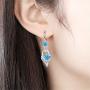 Dangle Silver Earrings for Women Girls Teens Fashion Heart Womens Drop Sparkly Earrings Gifts (Blue)