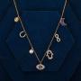 sloong 925 Sterling Silver Evil Eye Necklace Hamsa Hand Necklace 14K Gold Plated Dainty Necklace White Blue Cz Pendant Necklace for Women Girls