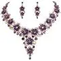 BriLove Womens Wedding Bridal Crystal Multi Hibiscus Flower Enamel Statement Necklace Dangle Earrings Set BriLove Womens Wedding Bridal Crystal Multi Hibiscus Flower Enamel Statement Necklace Dangle Earrings Set