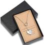 A - Z Heart Initial Necklace, 14K White Gold Plated Letter Necklace Y-Necklace Silver for Women Girls, Adjustable Heart Initial Cubic Zirconia Alphabet Necklace with Gift Box Card