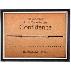 Morse Code Bracelet 925 Sterling Silver Beads on Silk Cord Secret Message confidence bracelet Gift Jewelry for her