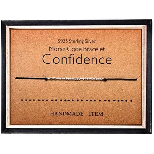 Morse Code Bracelet 925 Sterling Silver Beads on Silk Cord Secret Message confidence bracelet Gift Jewelry for her