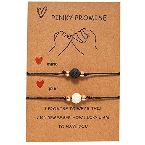 DIOFRG Pinky Promise Bracelets Anklet Matching Friendship Bracelet for Women Men Girls Best Friend Mom Daughter Him and Her