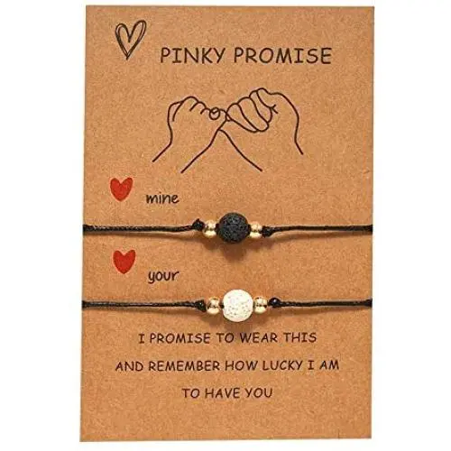 DIOFRG Pinky Promise Bracelets Anklet Matching Friendship Bracelet for Women Men Girls Best Friend Mom Daughter Him and Her
