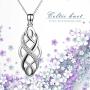 YFN Irish Celtic Knot Created Opal Pendant Necklace Infinity Love Sterling Silver CZ Jewelry 18''