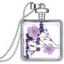 YAZILIND Platinum Plated DIY Dried Flower Square Lockets Pendant Necklace Birthday Gift