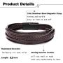 FIBO STEEL 3 Pcs Magnetic-Clasp Braided Leather Bracelets for Men Wrap Leather Wrist Cuff Bangle Bracelets 8.3-8.7in