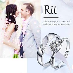 Sunamy Endless Love Matching Couple Rings for Him and Her Set, Adjustable S925 Silver Romantic Heart Design, Engagement Ring Anniversary Ring