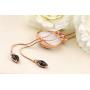 Vintage Style Long Necklace Rosegold Tone Multitier Necklace Pendant Jewelry for Women (Long - 32'')