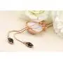 Vintage Style Long Necklace Rosegold Tone Multitier Necklace Pendant Jewelry for Women (Long - 32'')
