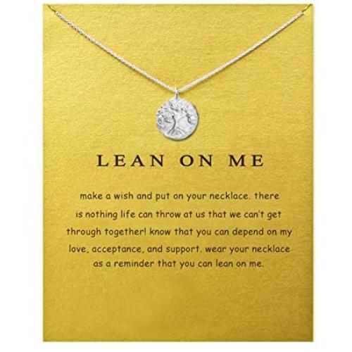 Baydurcan Friendship Anchor Compass Necklace Good Luck Elephant Pendant Chain Necklace with Message Card Gift Card