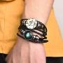 Retro 2pcs Sagittarius Zodiac Bracelet for men 12 Constellation Beaded Hand Woven Leather Bracelets Braided Punk Chain Cuff (Sagittarius)…