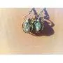 MANZHEN Antique Bronze Abalone Shell Bug Wildlife Necklace Scarab Earring Woodland Animal Jewelry Set
