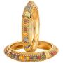Efulgenz Indian Bollywood CZ Crystal Rhinestone Gold Plated Multicolor Beaded Wedding Bridal Bracelet Bangle Set Jewelry