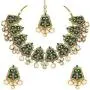 I Jewels Exklusive Gold Plated Kundan & Meenakari Bridal Necklace Set with Earrings & Maang Tikka for Women I Jewels Exklusive Gold Plated Kundan & Meenakari Bridal Necklace Set with Earrings & Maang Tikka for Women