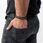 SERASAR | Premium Genuine Leather Bracelet for Men in Black | Magnetic Stainless Steel Clasp in Black, Silver and Gold | Exclusive Jewellery Box | Great Gift Idea