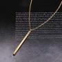 PERNNLA PEARL Long Disc Pendant Necklace for Women 18K Gold Plated Sweater Chain Fashion Jewelry
