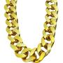 PinCute Big Chunky Hip Hop Turnover Chain, Face Gold Chain Costume, Plastic Gold Chain Necklace, 90s Punk Style Necklace for Rapper Costume, 36 inches Long