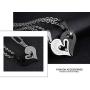 CNFCO 2 pcs 316L Stainless Steel Couple Necklace with Love Heart Puzzle Pendant for Men and Women Complimentary Gift Box