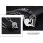 CNFCO 2 pcs 316L Stainless Steel Couple Necklace with Love Heart Puzzle Pendant for Men and Women Complimentary Gift Box CNFCO 2 pcs 316L Stainless Steel Couple Necklace with Love Heart Puzzle Pendant for Men and Women Complimentary Gift Box