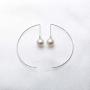 Pearl Dangle Hook Earrings Freshwater Cultured White Pearl Fishhook Earrings Sterling Silver Drop Earrings Jewelry Gifts for Women Girls Wife