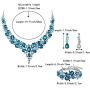 BriLove Wedding Bridal Jewelery for Women Austrian Crystal Teardrop Cluster Statement Necklace Dangle Earrings Link Bracelet Set